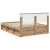 vidaXL Estructura de cama con cabecera Roble Artesanal 135 x 190 cm