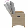 vidaXL Banco reclinable con mesa Beige y Gris Claro 126 x 65 x 112 cm