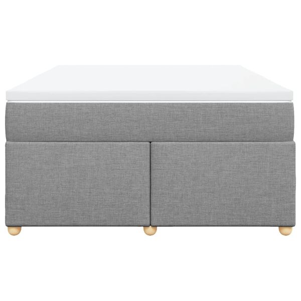 vidaXL Cama box spring con colch&oacute;n tela gris claro 140x200 cm