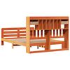 vidaXL Cama con estantería sin colchón madera maciza marrón 140x190 cm