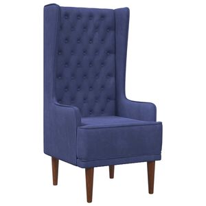 vidaXL Silla de respaldo alto con capiton&eacute; con botones Azul Polic&iacute;a