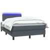 vidaXL Cama box spring con colch&oacute;n y LED terciopelo gris oscuro 120x220 cm