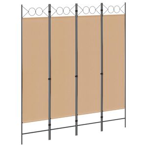 vidaXL Separador de habitaci&oacute;n de 4 paneles Beige 160 x 180 cm Tela