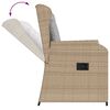 vidaXL Sillones reclinables de jard&iacute;n con cojines beige 2 uds rat&aacute;n PE
