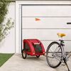 vidaXL Remolque de bicicleta mascotas hierro tela Oxford rojo