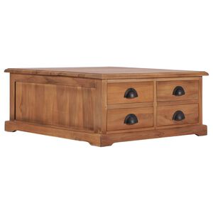 vidaXL Mesa de centro de madera maciza de teca 68x68x30 cm