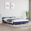 vidaXL Estructura de cama con cabecero sin colchón tela azul 140x190cm