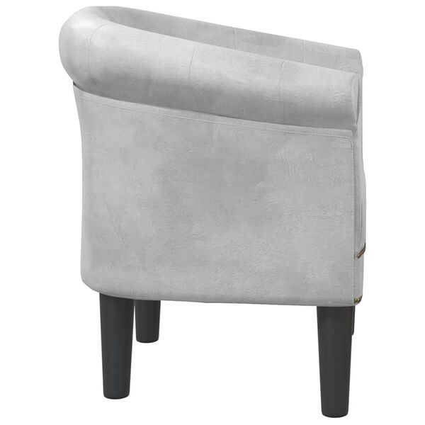 vidaXL Sill&oacute;n de cuero sint&eacute;tico plateado