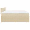 vidaXL Cama box spring con colch&oacute;n tela color crema 200x200 cm