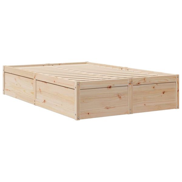 vidaXL Estructura de cama sin colch&oacute;n madera de pino maciza 120x200 cm