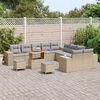 vidaXL Conjunto de sof&aacute; de jard&iacute;n 13 pcs Beige rat&aacute;n sint&eacute;tico