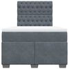 vidaXL Cama box spring con colch&oacute;n terciopelo gris oscuro 120x200 cm