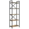 vidaXL Estante de libros 5 niveles 56 x 34 x 171 cm Roble artisan