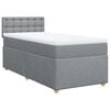 vidaXL Cama box spring con colch&oacute;n tela gris claro 90x190 cm