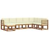 vidaXL Conjunto de sof&aacute;s de exterior 8 uds. Natural y Crema