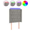 vidaXL Cabecero con LED de terciopelo gris claro 83x16x118/128 cm