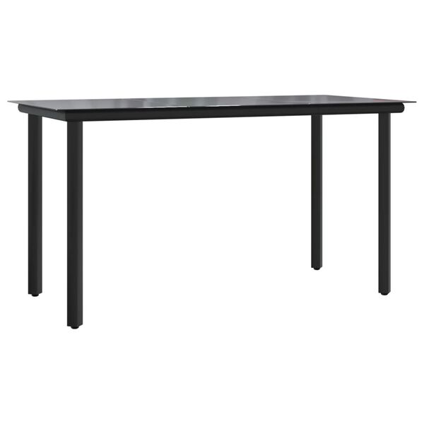 vidaXL Set de comedor de jard&iacute;n 9 pzas y cojines rat&aacute;n sint&eacute;tico negro