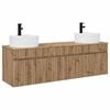 vidaXL Juego de Muebles de Ba&ntilde;o 3 uds. Roble artisan 49 x 44,5 x 65 cm