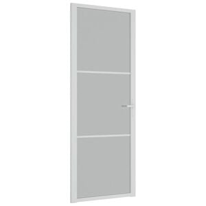 vidaXL Puerta interior de vidrio y aluminio blanco mate 76x201,5 cm