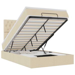 vidaXL Estructura de cama otomana colch&oacute;n tela crema 120x190 cm