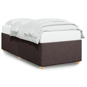 vidaXL Estructura de cama sin colch&oacute;n tela marr&oacute;n oscuro 100x200 cm