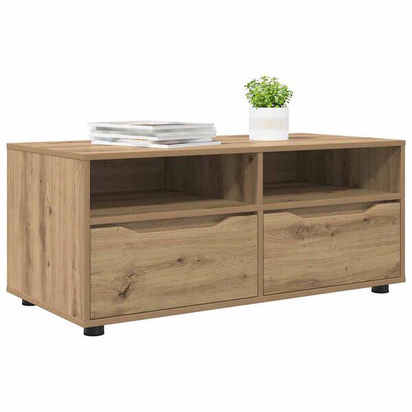 vidaXL Gabinete de TV con caj&oacute;n Roble artesanal 100 x 48 x 43 cm