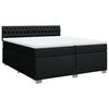 vidaXL Cama box spring con colch&oacute;n tela negro 200x200 cm