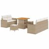vidaXL Conjunto de sof&aacute; de jard&iacute;n 8 pcs Beige rat&aacute;n sint&eacute;tico