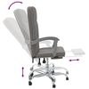 vidaXL Silla de oficina reclinable de tela gris taup&eacute;