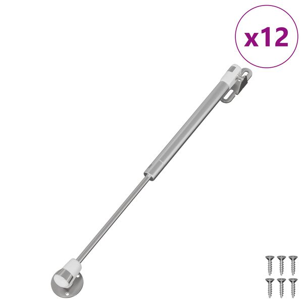 vidaXL Resorte de Gas Hidr&aacute;ulico 12 pcs Plateado 280 x 17 x 16 mm