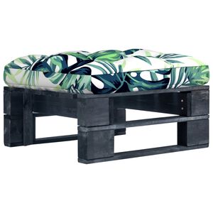 vidaXL Otomana de jard&iacute;n de palets madera de pino impregnada negro