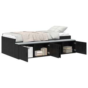 vidaXL Estructura de cama Roble Negro 90 x 200 cm Madera de ingenier&iacute;a