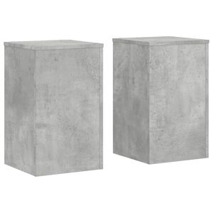 vidaXL Soportes de plantas 2 uds madera gris hormig&oacute;n 30x30x50 cm