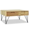 vidaXL Mesa de centro de teca maciza 80x80x40 cm