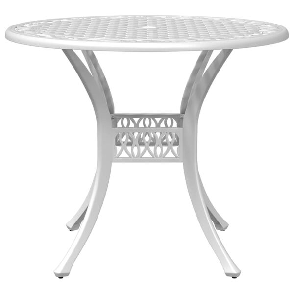 vidaXL Juego de comedor de jardín 5 piezas aluminio fundido blanco