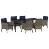 vidaXL Conjunto de Comedor de Jard&iacute;n 7 uds. Gris rat&aacute;n sint&eacute;tico