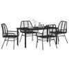 vidaXL Conjunto de Comedor de Jardín 5 pcs Negro ratán sintético