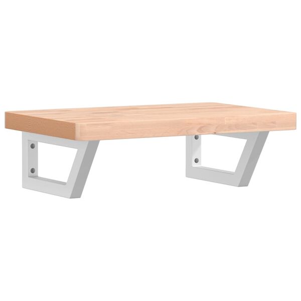 vidaXL Estante de lavabo de pared de acero y madera maciza de haya