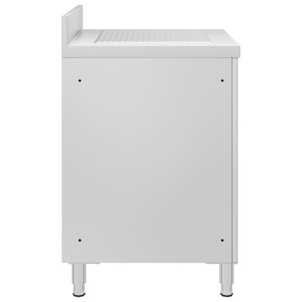 vidaXL Armario de cocina comercial con escurridor de acero inoxidable
