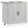 vidaXL Mueble Bajo para Fregadero con puerta Lucca 2 pcs Gris Sonoma