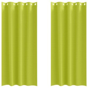 vidaXL Cortinas Opacas con Anillas 2 uds. Verde 225 x 140 cm Poli&eacute;ster
