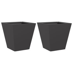 vidaXL Jardineras 2 unidades acero negro 30x30x30 cm