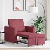 vidaXL Cama Sof&aacute; Desplegable Individual con rueda Rojo vino tinto tela