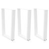 vidaXL Patas para mesa de comedor en forma de V (3 unidades), color blanco, 70 x (72-73,3) cm, acero