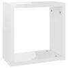 vidaXL Estantes cubo de pared 4 unidades blanco brillo 30x15x30 cm