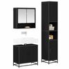 vidaXL Juego de muebles de ba&ntilde;o 3 pcs Roble Negro Madera de ingenier&iacute;a