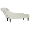 vidaXL Chaise longue con reposabrazos derecho terciopelo crema