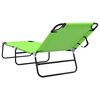 vidaXL Tumbona plegable 2-persona 2 pcs Verde 56 x 189 x 87cm tela
