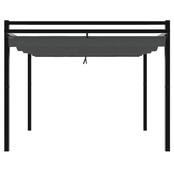 vidaXL Cenador de jardín con techo retráctil aluminio antracita 3x3 m