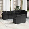 vidaXL Conjunto de sof&aacute; de jard&iacute;n 8 pcs Negro rat&aacute;n sint&eacute;tico